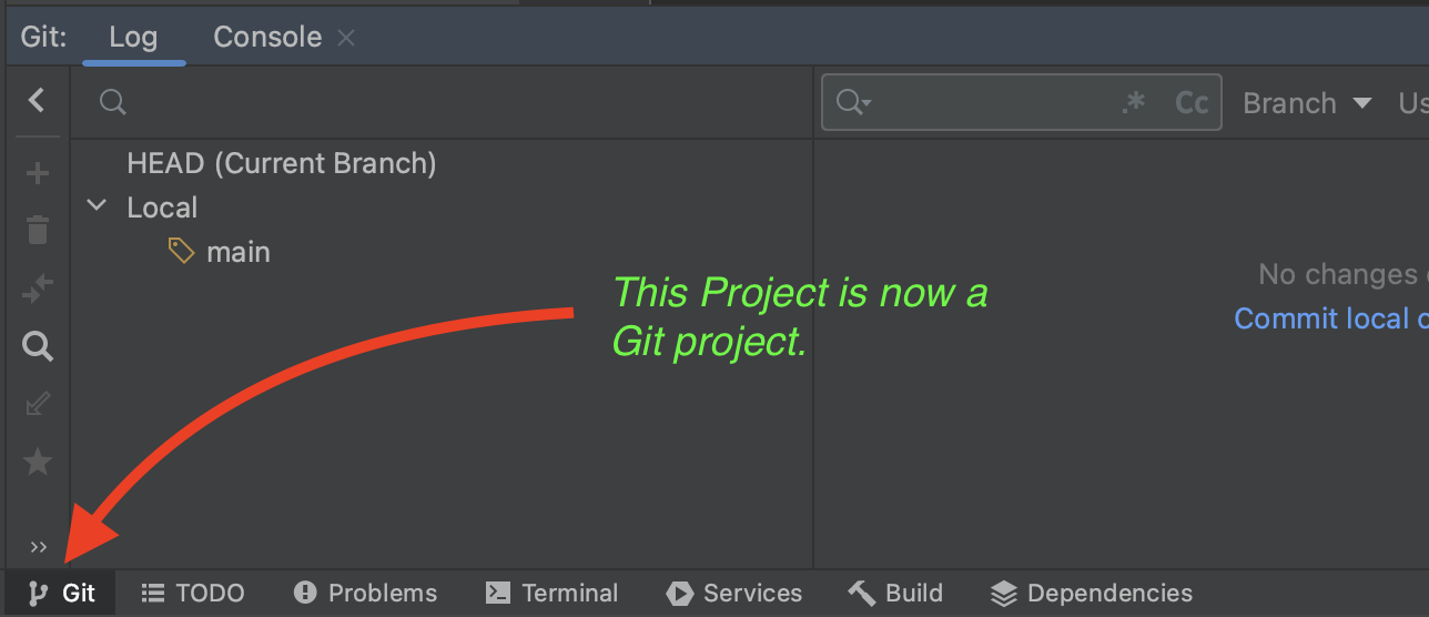 The project is now converted to Git Project